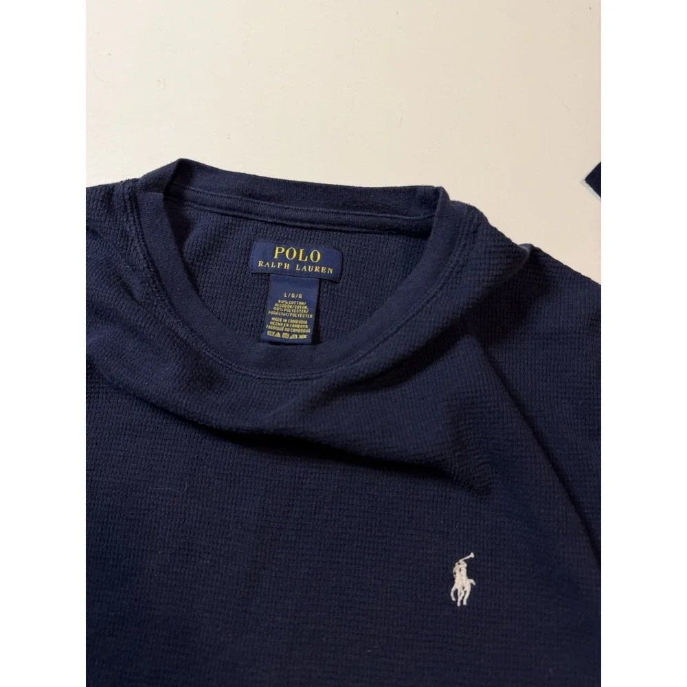Polo Ralph Lauren Waffle Knit Thermal Sleepwear Navy Men's Size Large